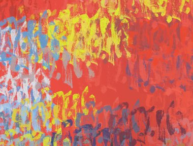 Soyut arka plan sanatı. 2D çizim. Etkileyici yağlı boya resim. Tuvalde fırça darbeleri. Modern sanat. Çok renkli arkaplan. Çağdaş sanat. İfade. Sanatsal dijital palet.