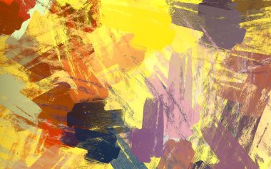 Soyut arka plan sanatı. 2D çizim. Etkileyici yağlı boya resim. Tuvalde fırça darbeleri. Modern sanat. Çok renkli arkaplan. Çağdaş sanat. İfade. Sanatsal dijital palet.