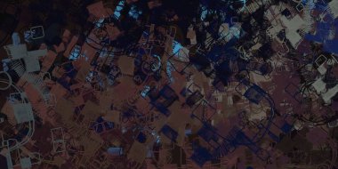 Soyut arka plan sanatı. 2D çizim. Etkileyici yağlı boya resim. Tuvalde fırça darbeleri. Modern sanat. Çok renkli arkaplan. Çağdaş sanat. İfade. Sanatsal dijital palet.