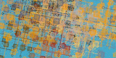 Soyut arka plan sanatı. 2D çizim. Etkileyici yağlı boya resim. Tuvalde fırça darbeleri. Modern sanat. Çok renkli arkaplan. Çağdaş sanat. İfade. Sanatsal dijital palet.