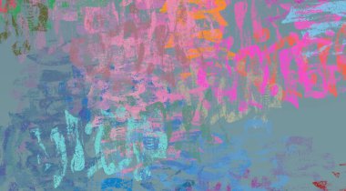 Soyut arka plan sanatı. 2D çizim. Etkileyici yağlı boya resim. Tuvalde fırça darbeleri. Modern sanat. Çok renkli arkaplan. Çağdaş sanat. İfade. Sanatsal dijital palet.