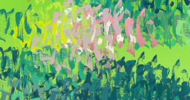 Soyut arka plan sanatı. 2D çizim. Etkileyici yağlı boya resim. Tuvalde fırça darbeleri. Modern sanat. Çok renkli arkaplan. Çağdaş sanat. İfade. Sanatsal dijital palet.