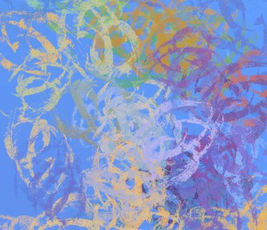 Soyut arka plan sanatı. 2D çizim. Etkileyici yağlı boya resim. Tuvalde fırça darbeleri. Modern sanat. Çok renkli arkaplan. Çağdaş sanat. İfade. Sanatsal dijital palet.