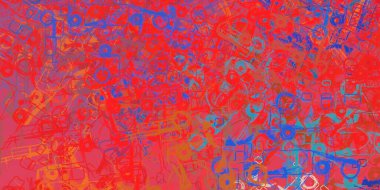 Soyut arka plan sanatı. 2D çizim. Etkileyici yağlı boya resim. Tuvalde fırça darbeleri. Modern sanat. Çok renkli arkaplan. Çağdaş sanat. İfade. Sanatsal dijital palet.