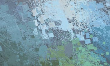 Soyut arka plan sanatı. 2D çizim. Etkileyici yağlı boya resim. Tuvalde fırça darbeleri. Modern sanat. Çok renkli arkaplan. Çağdaş sanat. İfade. Sanatsal dijital palet.