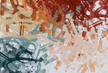 Soyut arka plan sanatı. 2D çizim. Etkileyici yağlı boya resim. Tuvalde fırça darbeleri. Modern sanat. Çok renkli arkaplan. Çağdaş sanat. İfade. Sanatsal dijital palet.