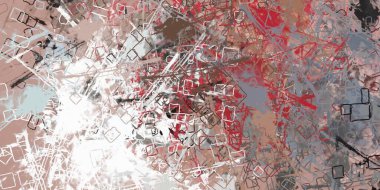 Soyut arka plan sanatı. 2D çizim. Etkileyici yağlı boya resim. Tuvalde fırça darbeleri. Modern sanat. Çok renkli arkaplan. Çağdaş sanat. İfade. Sanatsal dijital palet.