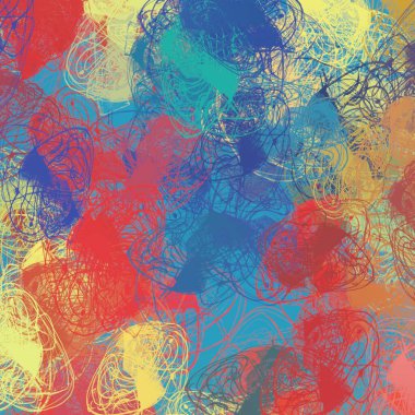 Soyut arka plan sanatı. 2D çizim. Etkileyici yağlı boya resim. Tuvalde fırça darbeleri. Modern sanat. Çok renkli arkaplan. Çağdaş sanat. İfade. Sanatsal dijital palet.