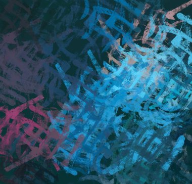 Soyut arka plan sanatı. 2D çizim. Etkileyici yağlı boya resim. Tuvalde fırça darbeleri. Modern sanat. Çok renkli arkaplan. Çağdaş sanat. İfade. Sanatsal dijital palet.