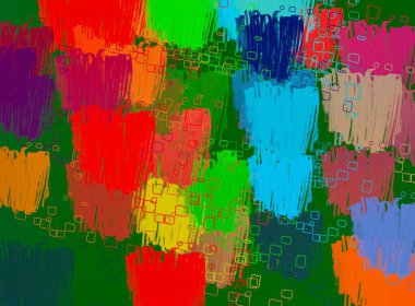 Soyut arka plan sanatı. 2D çizim. Etkileyici yağlı boya resim. Tuvalde fırça darbeleri. Modern sanat. Çok renkli arkaplan. Çağdaş sanat. İfade. Sanatsal dijital palet.