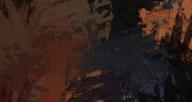 Soyut arka plan sanatı. 2D çizim. Etkileyici yağlı boya resim. Tuvalde fırça darbeleri. Modern sanat. Çok renkli arkaplan. Çağdaş sanat. İfade. Sanatsal dijital palet.