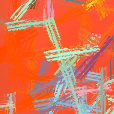 Soyut arka plan sanatı. 2D çizim. Etkileyici yağlı boya resim. Tuvalde fırça darbeleri. Modern sanat. Çok renkli arkaplan. Çağdaş sanat. İfade. Sanatsal dijital palet.