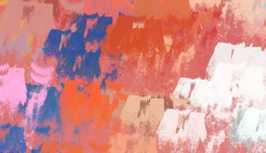 Soyut arka plan sanatı. 2D çizim. Etkileyici yağlı boya resim. Tuvalde fırça darbeleri. Modern sanat. Çok renkli arkaplan. Çağdaş sanat. İfade. Sanatsal dijital palet.