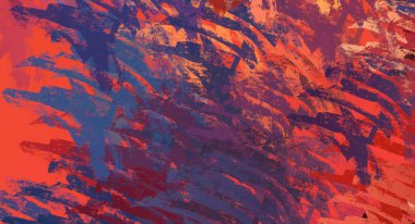 Soyut arka plan sanatı. 2D çizim. Etkileyici yağlı boya resim. Tuvalde fırça darbeleri. Modern sanat. Çok renkli arkaplan. Çağdaş sanat. İfade. Sanatsal dijital palet.