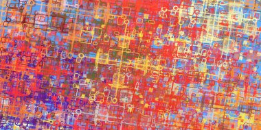 Soyut arka plan sanatı. 2D çizim. Etkileyici yağlı boya resim. Tuvalde fırça darbeleri. Modern sanat. Çok renkli arkaplan. Çağdaş sanat. İfade. Sanatsal dijital palet.