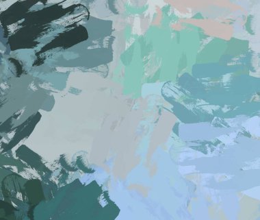 Soyut arka plan sanatı. 2D çizim. Etkileyici yağlı boya resim. Tuvalde fırça darbeleri. Modern sanat. Çok renkli arkaplan. Çağdaş sanat. İfade. Sanatsal dijital palet.