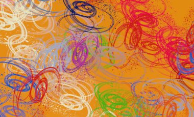 Soyut arka plan sanatı. 2D çizim. Etkileyici yağlı boya resim. Tuvalde fırça darbeleri. Modern sanat. Çok renkli arkaplan. Çağdaş sanat. İfade. Sanatsal dijital palet.