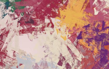 Soyut arka plan sanatı. 2D çizim. Etkileyici yağlı boya resim. Tuvalde fırça darbeleri. Modern sanat. Çok renkli arkaplan. Çağdaş sanat. İfade. Sanatsal dijital palet.