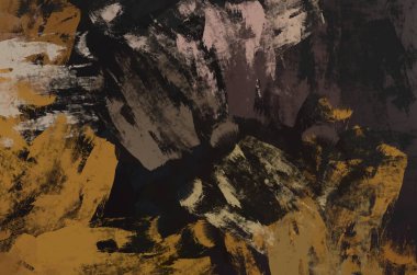 Soyut arka plan sanatı. 2D çizim. Etkileyici yağlı boya resim. Tuvalde fırça darbeleri. Modern sanat. Çok renkli arkaplan. Çağdaş sanat. İfade. Sanatsal dijital palet.