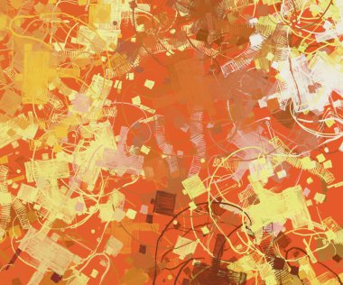 Soyut arka plan sanatı. 2D çizim. Etkileyici yağlı boya resim. Tuvalde fırça darbeleri. Modern sanat. Çok renkli arkaplan. Çağdaş sanat. İfade. Sanatsal dijital palet.