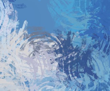 Soyut arka plan sanatı. 2D çizim. Etkileyici yağlı boya resim. Tuvalde fırça darbeleri. Modern sanat. Çok renkli arkaplan. Çağdaş sanat. İfade. Sanatsal dijital palet.