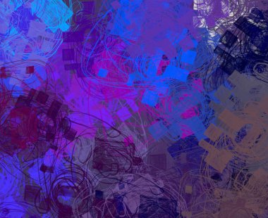 Soyut arka plan sanatı. 2D çizim. Etkileyici yağlı boya resim. Tuvalde fırça darbeleri. Modern sanat. Çok renkli arkaplan. Çağdaş sanat. İfade. Sanatsal dijital palet.