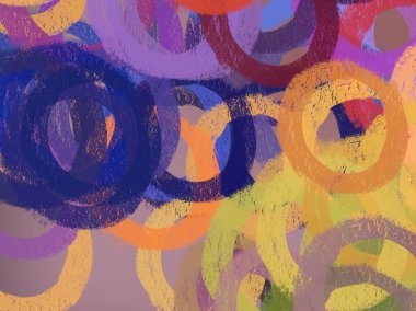 Soyut arka plan sanatı. 2D çizim. Etkileyici yağlı boya resim. Tuvalde fırça darbeleri. Modern sanat. Çok renkli arkaplan. Çağdaş sanat. İfade. Sanatsal dijital palet.