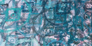 Soyut arka plan sanatı. 2D çizim. Etkileyici yağlı boya resim. Tuvalde fırça darbeleri. Modern sanat. Çok renkli arkaplan. Çağdaş sanat. İfade. Sanatsal dijital palet.