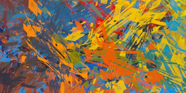 Abstract Background Art Illustration Expressive Oil Painting Brushstrokes Canvas Modern — Stock Photo, Image