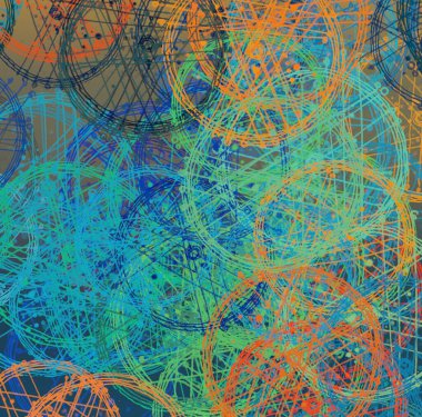 Soyut arka plan sanatı. 2D çizim. Etkileyici yağlı boya resim. Tuvalde fırça darbeleri. Modern sanat. Çok renkli arkaplan. Çağdaş sanat. İfade. Sanatsal dijital palet.