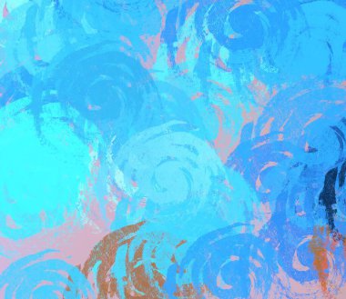 Soyut arka plan sanatı. 2D çizim. Etkileyici yağlı boya resim. Tuvalde fırça darbeleri. Modern sanat. Çok renkli arkaplan. Çağdaş sanat. İfade. Sanatsal dijital palet.