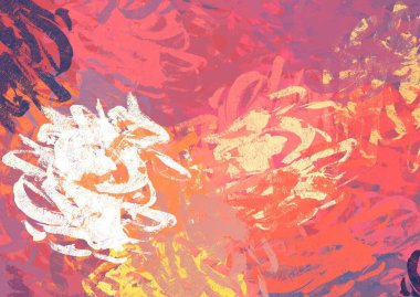 Soyut arka plan sanatı. 2D çizim. Etkileyici yağlı boya resim. Tuvalde fırça darbeleri. Modern sanat. Çok renkli arkaplan. Çağdaş sanat. İfade. Sanatsal dijital palet.