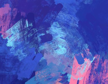 Soyut arka plan sanatı. 2D çizim. Etkileyici yağlı boya resim. Tuvalde fırça darbeleri. Modern sanat. Çok renkli arkaplan. Çağdaş sanat. İfade. Sanatsal dijital palet.