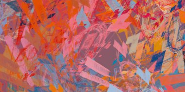 Soyut arka plan sanatı. 2D çizim. Etkileyici yağlı boya resim. Tuvalde fırça darbeleri. Modern sanat. Çok renkli arkaplan. Çağdaş sanat. İfade. Sanatsal dijital palet.