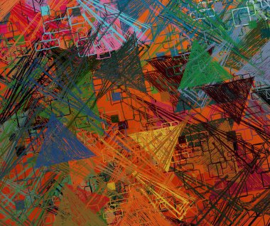 Soyut arka plan sanatı. 2D çizim. Etkileyici yağlı boya resim. Tuvalde fırça darbeleri. Modern sanat. Çok renkli arkaplan. Çağdaş sanat. İfade. Sanatsal dijital palet.