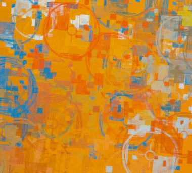 Soyut arka plan sanatı. 2D çizim. Etkileyici yağlı boya resim. Tuvalde fırça darbeleri. Modern sanat. Çok renkli arkaplan. Çağdaş sanat. İfade. Sanatsal dijital palet.