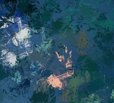 Soyut arka plan sanatı. 2D çizim. Etkileyici yağlı boya resim. Tuvalde fırça darbeleri. Modern sanat. Çok renkli arkaplan. Çağdaş sanat. İfade. Sanatsal dijital palet.