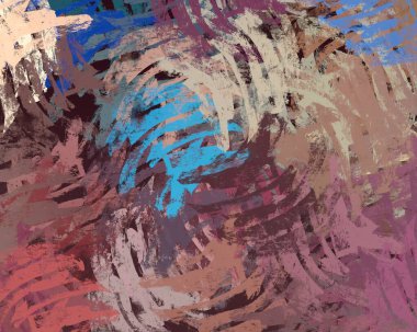 Soyut arka plan sanatı. 2D çizim. Etkileyici yağlı boya resim. Tuvalde fırça darbeleri. Modern sanat. Çok renkli arkaplan. Çağdaş sanat. İfade. Sanatsal dijital palet.