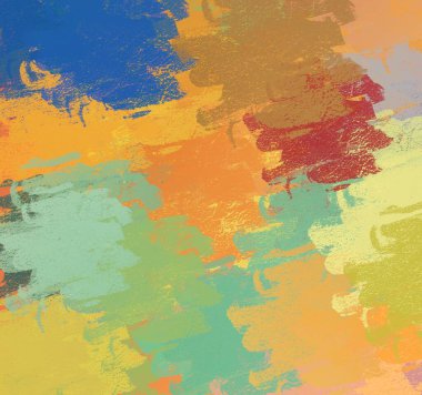 Soyut arka plan sanatı. 2D çizim. Etkileyici yağlı boya resim. Tuvalde fırça darbeleri. Modern sanat. Çok renkli arkaplan. Çağdaş sanat. İfade. Sanatsal dijital palet.
