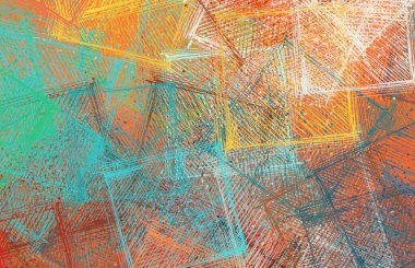 Soyut arka plan sanatı. 2D çizim. Etkileyici yağlı boya resim. Tuvalde fırça darbeleri. Modern sanat. Çok renkli arkaplan. Çağdaş sanat. İfade. Sanatsal dijital palet.