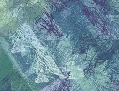 Soyut arka plan sanatı. 2D çizim. Etkileyici yağlı boya resim. Tuvalde fırça darbeleri. Modern sanat. Çok renkli arkaplan. Çağdaş sanat. İfade. Sanatsal dijital palet.