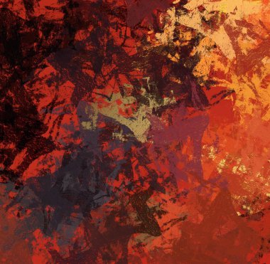 Soyut arka plan sanatı. 2D çizim. Etkileyici yağlı boya resim. Tuvalde fırça darbeleri. Modern sanat. Çok renkli arkaplan. Çağdaş sanat. İfade. Sanatsal dijital palet.