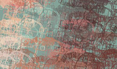 Soyut arka plan sanatı. 2D çizim. Etkileyici yağlı boya resim. Tuvalde fırça darbeleri. Modern sanat. Çok renkli arkaplan. Çağdaş sanat. İfade. Sanatsal dijital palet.