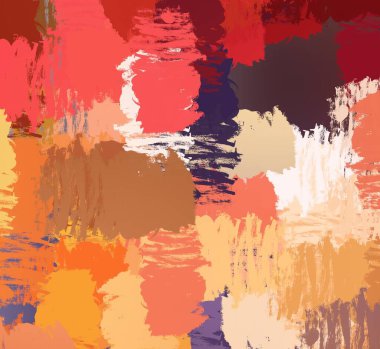 Soyut arka plan sanatı. 2D çizim. Etkileyici yağlı boya resim. Tuvalde fırça darbeleri. Modern sanat. Çok renkli arkaplan. Çağdaş sanat. İfade. Sanatsal dijital palet.