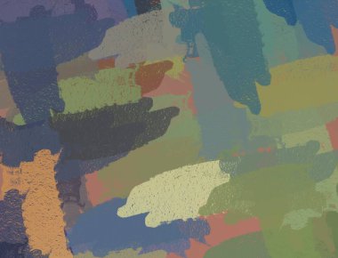 Soyut arka plan sanatı. 2D çizim. Etkileyici yağlı boya resim. Tuvalde fırça darbeleri. Modern sanat. Çok renkli arkaplan. Çağdaş sanat. İfade. Sanatsal dijital palet.