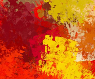 Soyut arka plan sanatı. 2D çizim. Etkileyici yağlı boya resim. Tuvalde fırça darbeleri. Modern sanat. Çok renkli arkaplan. Çağdaş sanat. İfade. Sanatsal dijital palet.