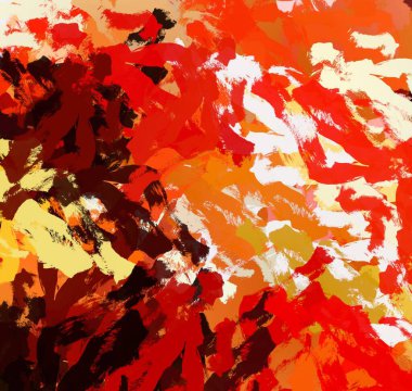Soyut arka plan sanatı. 2D çizim. Etkileyici yağlı boya resim. Tuvalde fırça darbeleri. Modern sanat. Çok renkli arkaplan. Çağdaş sanat. İfade. Sanatsal dijital palet.