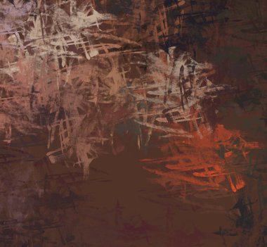 Soyut arka plan sanatı. 2D çizim. Etkileyici yağlı boya resim. Tuvalde fırça darbeleri. Modern sanat. Çok renkli arkaplan. Çağdaş sanat. İfade. Sanatsal dijital palet.