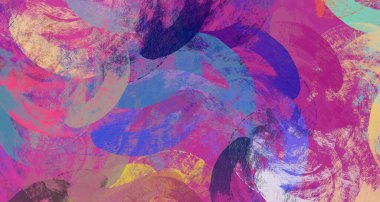 Soyut arka plan sanatı. 2D çizim. Etkileyici yağlı boya resim. Tuvalde fırça darbeleri. Modern sanat. Çok renkli arkaplan. Çağdaş sanat. İfade. Sanatsal dijital palet.