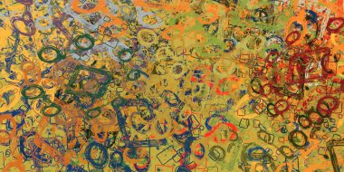 Soyut arka plan sanatı. 2D çizim. Etkileyici yağlı boya resim. Tuvalde fırça darbeleri. Modern sanat. Çok renkli arkaplan. Çağdaş sanat. İfade. Sanatsal dijital palet.